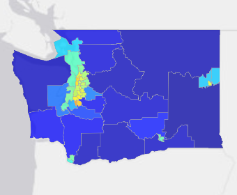 Map image for WA Legislative Districts Heat Health Risk - 2021-06-28